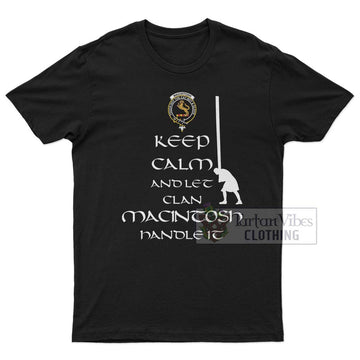 MacIntosh (McIntosh) Clan Men's T-Shirt: Keep Calm and Let the Clan Handle It Caber Toss Highland Games Style 4XL - 2D-tartanvibesclothing