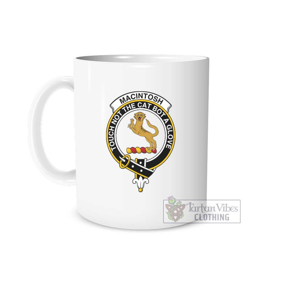 MacIntosh (McIntosh) Family Crest Ceramic Mug White - 2D-tartanvibesclothing