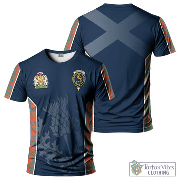 MacIntosh Ancient Tartan T-Shirt with Family Crest and Scottish Thistle Vibes Sport Style