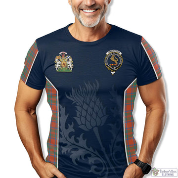 MacIntosh Ancient Tartan T-Shirt with Family Crest and Scottish Thistle Vibes Sport Style