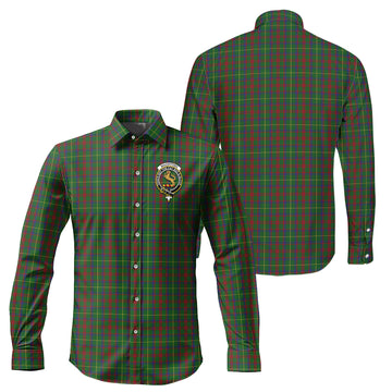 MacIntosh Hunting Tartan Long Sleeve Button Up Shirt with Family Crest