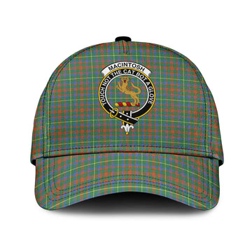 MacIntosh Hunting Ancient Tartan Classic Cap with Family Crest