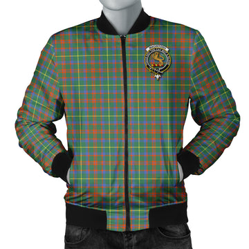 MacIntosh Hunting Ancient Tartan Bomber Jacket with Family Crest