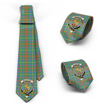 MacIntosh Hunting Ancient Tartan Classic Necktie with Family Crest