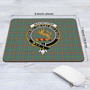 MacIntosh Hunting Ancient Tartan Mouse Pad with Family Crest