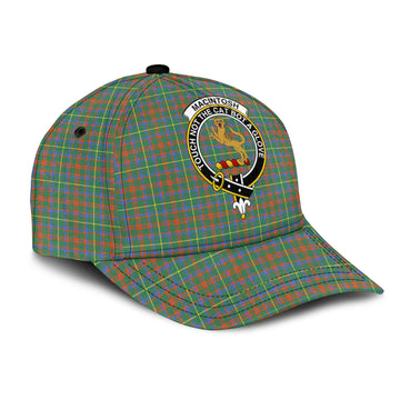 MacIntosh Hunting Ancient Tartan Classic Cap with Family Crest