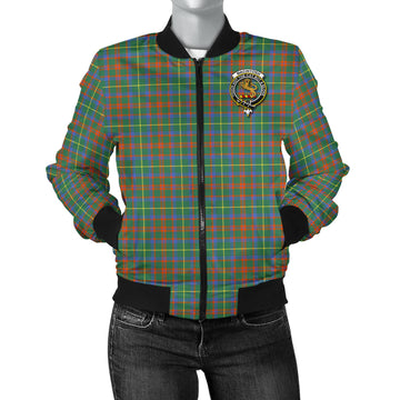 MacIntosh Hunting Ancient Tartan Bomber Jacket with Family Crest