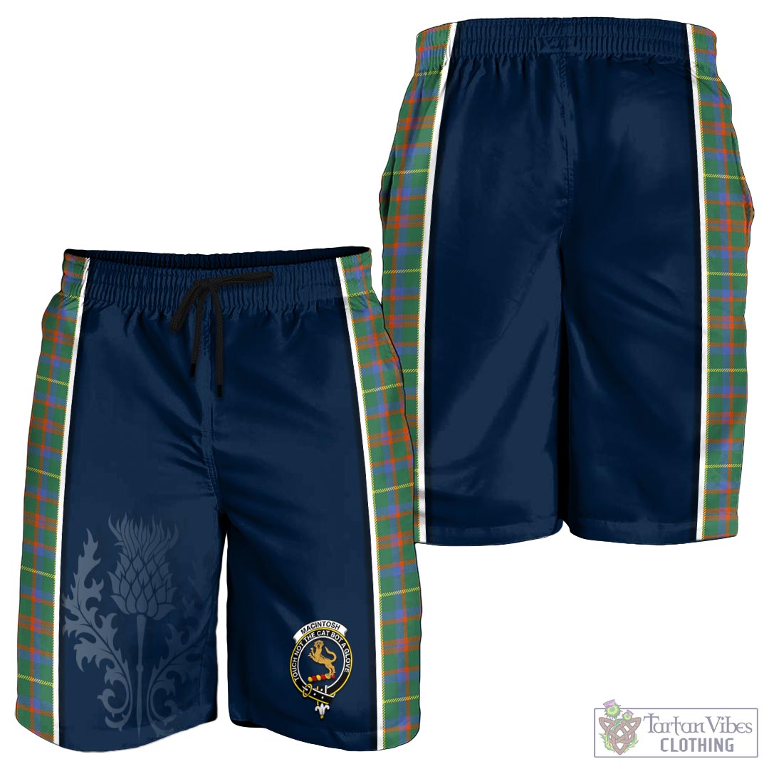 Tartan Vibes Clothing MacIntosh Hunting Ancient Tartan Men's Shorts with Family Crest and Scottish Thistle Vibes Sport Style