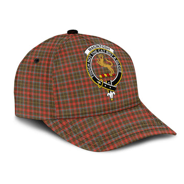 MacIntosh Hunting Weathered Tartan Classic Cap with Family Crest