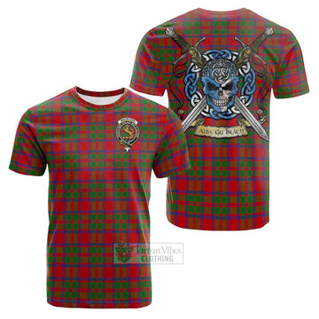 Tartan Vibes Clothing MacIntosh (McIntosh) Tartan Cotton T-shirt with Family Crest Celtic Skull Style