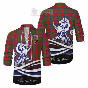 MacIntosh (McIntosh) Tartan Ghillie Kilt Shirt with Alba Gu Brath Regal Lion Emblem Men - Tartan Vibes Clothing