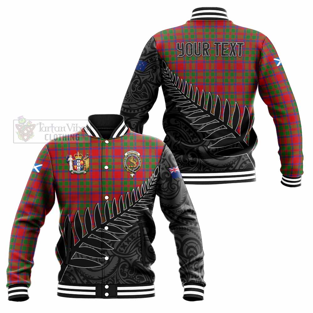 MacIntosh (McIntosh) Crest Tartan Baseball Jacket with New Zealand Silver Fern Half Style Unisex - Tartan Vibes Clothing