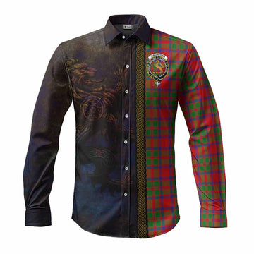 Tartan Vibes Clothing MacIntosh (McIntosh) Tartan Family Crest Long Sleeve Button Shirt Alba Gu Brath Be Brave Lion Ancient Style