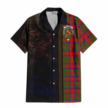 Tartan Vibes Clothing MacIntosh (McIntosh) Tartan Family Crest Short Sleeve Button Shirt Alba Gu Brath Be Brave Lion Ancient Style
