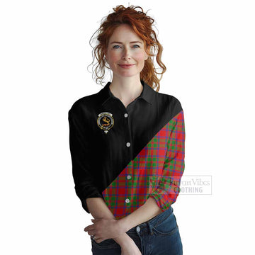 MacIntosh (McIntosh) Tartan Women's Casual Shirt with Family Crest and Military Logo Style Female - Tartan Vibes Clothing