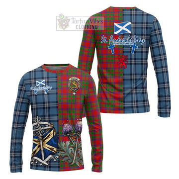 MacIntosh (McIntosh) Tartan Long Sleeve T-Shirt Happy St. Andrew's Day Half Tartan Style Unisex - Tartan Vibes Clothing
