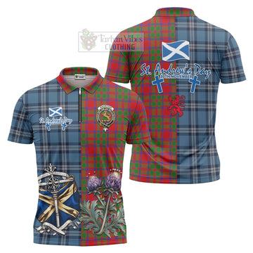 MacIntosh (McIntosh) Tartan Zipper Polo Shirt Happy St. Andrew's Day Half Tartan Style Unisex - Tartan Vibes Clothing