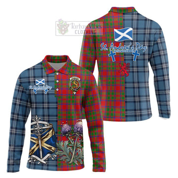 MacIntosh (McIntosh) Tartan Long Sleeve Polo Shirt Happy St. Andrew's Day Half Tartan Style Unisex - Tartan Vibes Clothing