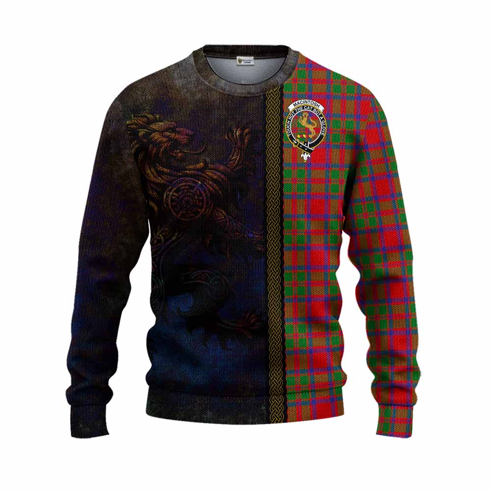 MacIntosh (McIntosh) Tartan Family Crest Knitted Sweater Alba Gu Brath Be Brave Lion Ancient Style Unisex - Tartan Vibes Clothing