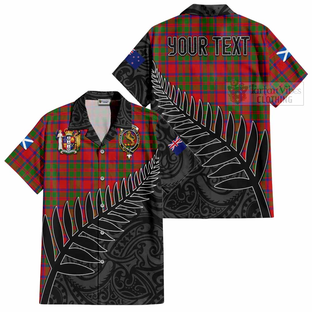 MacIntosh (McIntosh) Crest Tartan Hawaiian Shirt with New Zealand Silver Fern Half Style Kid - Tartan Vibes Clothing