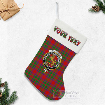 Tartan Vibes Clothing MacIntosh (McIntosh) Tartan Family Crest Christmas Stocking with Personalized Text