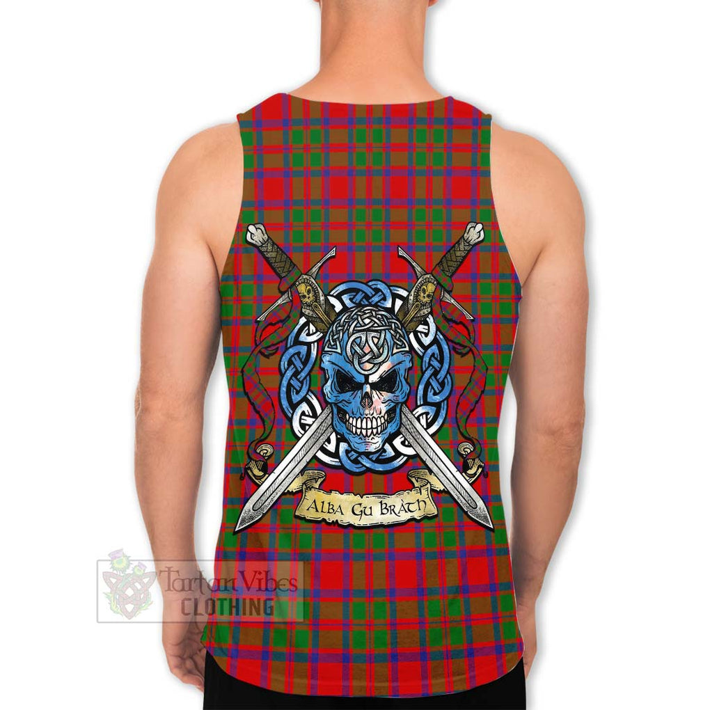 Tartan Vibes Clothing MacIntosh (McIntosh) Tartan Men's Tank Top with Family Crest Celtic Skull Style
