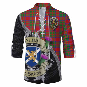 Tartan Vibes Clothing MacIntosh (McIntosh) Tartan Family Crest Ghillie Kilt Shirt Lion Rampant Royal Thistle Shield Celtic Inspired