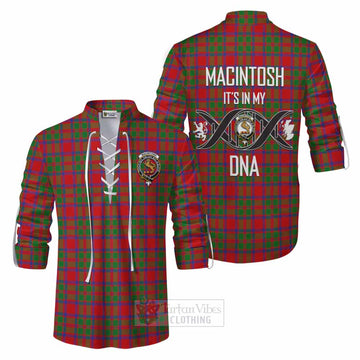 MacIntosh (McIntosh) Tartan Ghillie Kilt Shirt with Family Crest DNA In Me Style Men - Tartan Vibes Clothing