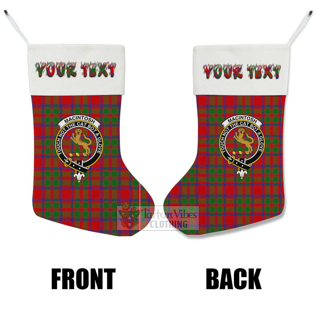 MacIntosh (McIntosh) Tartan Family Crest Christmas Stocking with Personalized Text - Tartan Vibes Clothing