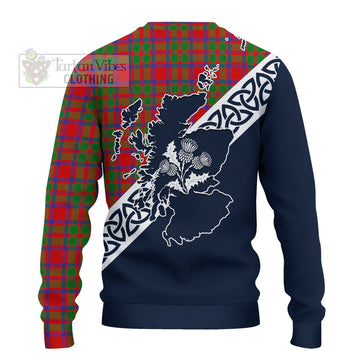 Tartan Vibes Clothing MacIntosh (McIntosh) Tartan Knitted Sweater Featuring Thistle and Scotland Map