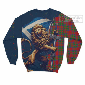 MacIntosh (McIntosh) Tartan Family Crest Sweatshirt with Scottish Majestic Lion - Tartan Vibes Clothing