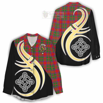 MacIntosh (McIntosh) Tartan Women's Casual Shirt with Family Crest and Celtic Symbol Style - Tartan Vibes Clothing