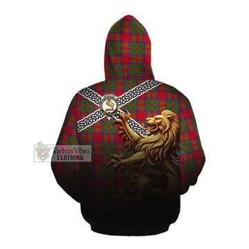 Tartan Vibes Clothing MacIntosh (McIntosh) Crest Tartan Cotton Hoodie with Golden Lion Emblem Celtic Style
