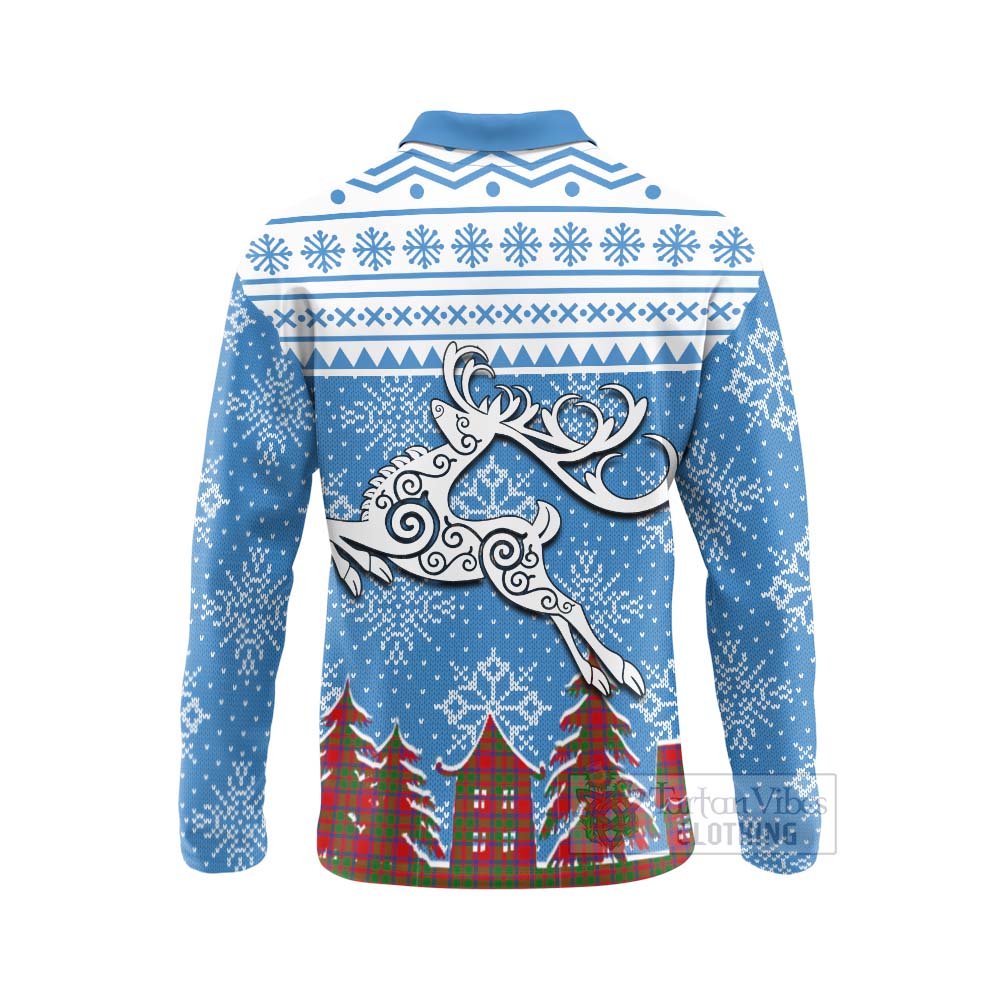 MacIntosh (McIntosh) Clan Christmas Long Sleeve Polo Shirt Celtic Reindeer Style - Tartan Vibes Clothing