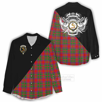 MacIntosh (McIntosh) Tartan Women's Casual Shirt with Family Crest and Military Logo Style - Tartan Vibes Clothing