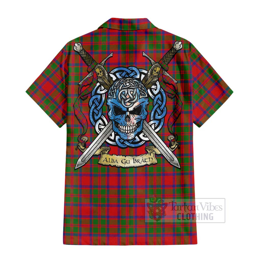 MacIntosh (McIntosh) Tartan Hawaiian Shirt with Family Crest Celtic Skull Style - Tartan Vibes Clothing