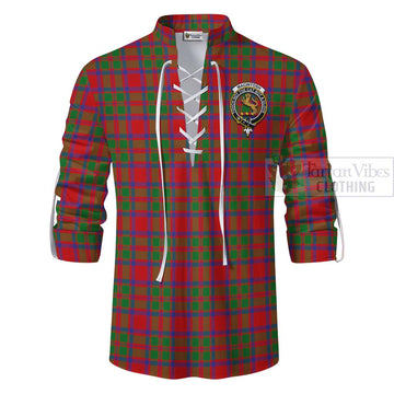 MacIntosh (McIntosh) Tartan Ghillie Kilt Shirt with Family Crest and Bearded Skull Holding Bottles of Whiskey - Tartan Vibes Clothing