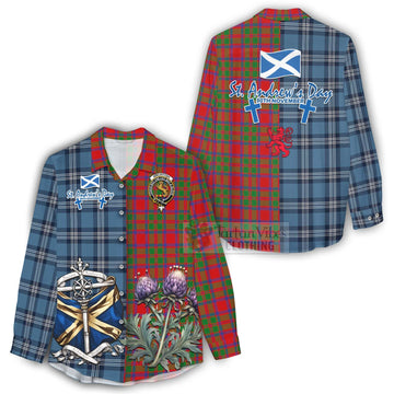 MacIntosh (McIntosh) Tartan Women's Casual Shirt Happy St. Andrew's Day Half Tartan Style - Tartan Vibes Clothing