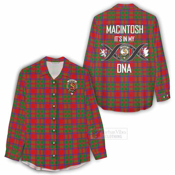 MacIntosh (McIntosh) Tartan Women's Casual Shirt with Family Crest DNA In Me Style - Tartan Vibes Clothing