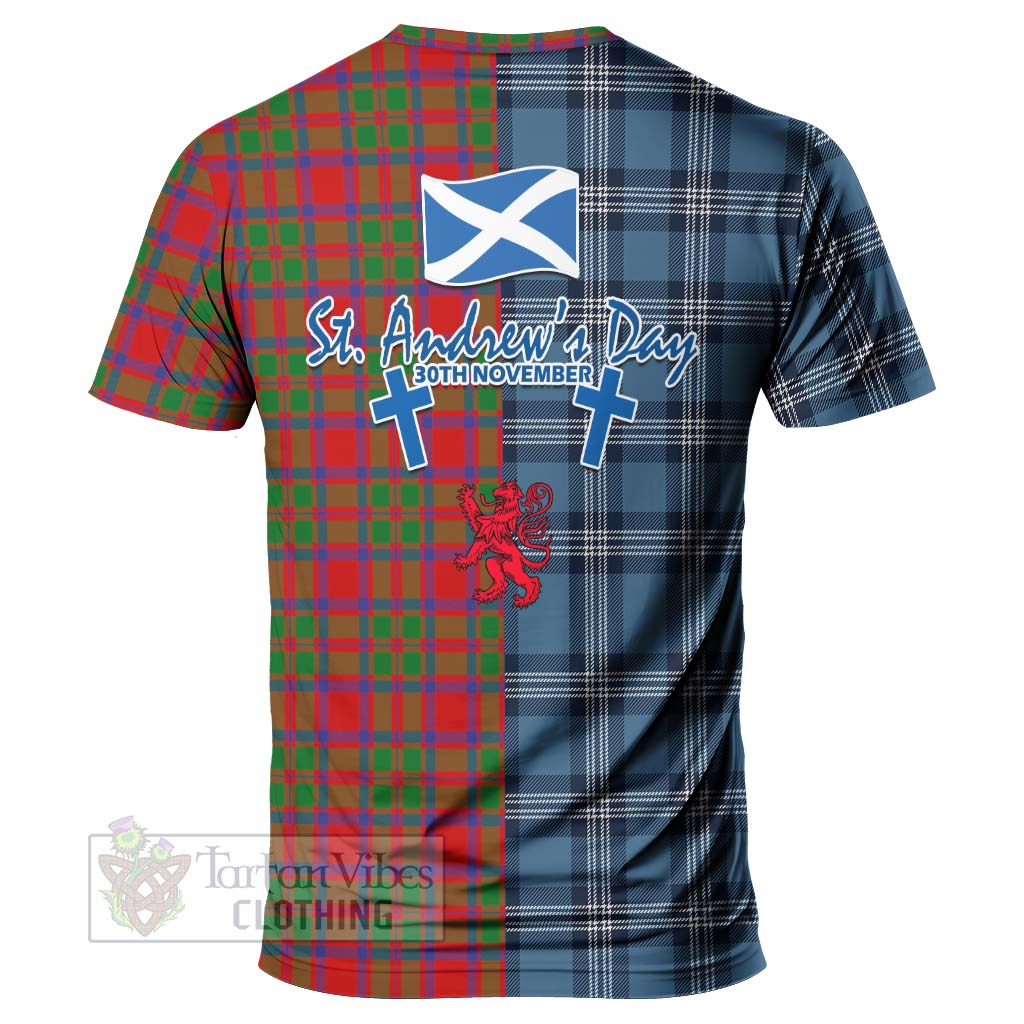Tartan Vibes Clothing MacIntosh (McIntosh) Tartan T-Shirt Happy St. Andrew's Day Half Tartan Style