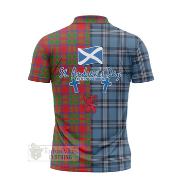 MacIntosh (McIntosh) Tartan Zipper Polo Shirt Happy St. Andrew's Day Half Tartan Style - Tartan Vibes Clothing