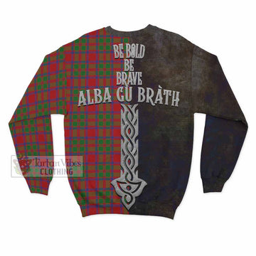 Tartan Vibes Clothing MacIntosh (McIntosh) Tartan Family Crest Sweatshirt Alba Gu Brath Be Brave Lion Ancient Style
