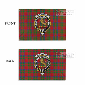 MacIntosh (McIntosh) Tartan House Flag with Family Crest