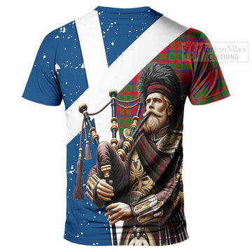 MacIntosh (McIntosh) Tartan T-Shirt with Family Crest Scottish Bagpiper Vibes - Tartan Vibes Clothing