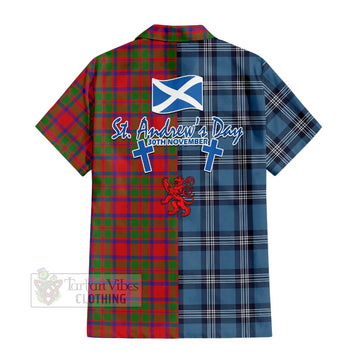 MacIntosh (McIntosh) Tartan Hawaiian Shirt Happy St. Andrew's Day Half Tartan Style - Tartan Vibes Clothing