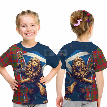 MacIntosh (McIntosh) Tartan Family Crest Kid T-Shirt with Scottish Majestic Lion - Tartan Vibes Clothing
