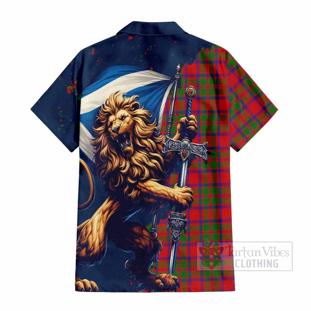 MacIntosh (McIntosh) Tartan Family Crest Hawaiian Shirt with Scottish Majestic Lion - Tartan Vibes Clothing