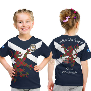 Tartan Vibes Clothing MacIntosh (McIntosh) Tartan Lion Rampant Kid T-Shirt – Proudly Display Your Heritage with Alba Gu Brath and Clan Name