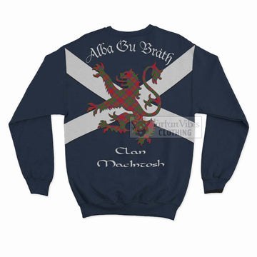 Tartan Vibes Clothing MacIntosh (McIntosh) Tartan Lion Rampant Sweatshirt – Proudly Display Your Heritage with Alba Gu Brath and Clan Name