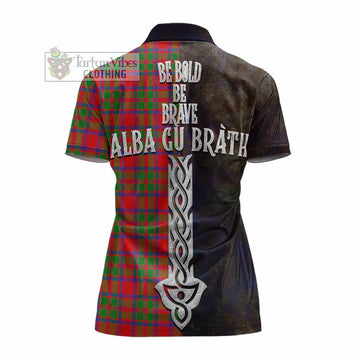 Tartan Vibes Clothing MacIntosh (McIntosh) Tartan Family Crest Women's Polo Shirt Alba Gu Brath Be Brave Lion Ancient Style
